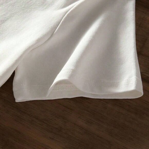 White Casual Women's Lemon Fruit Print Round Neck Short Sleeve T-Shirt - Picture 5 of 5